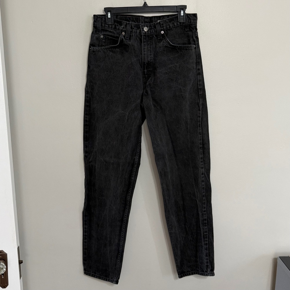 Levi's 550 Men 32x34 (Actual 30x32) Orange Tab Relaxed Tapered Leg Black Jeans - Picture 2 of 10
